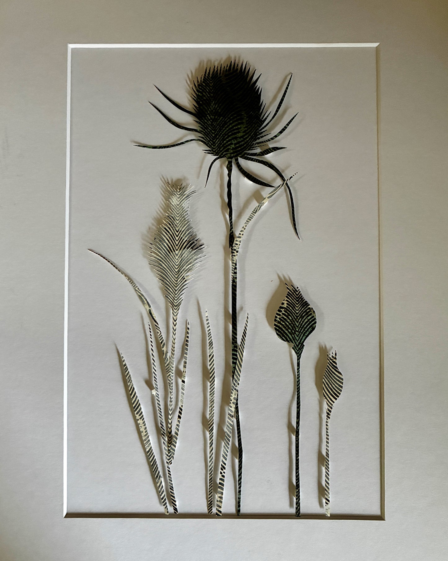 Teasel and Poppyseed Mounted papercut 4