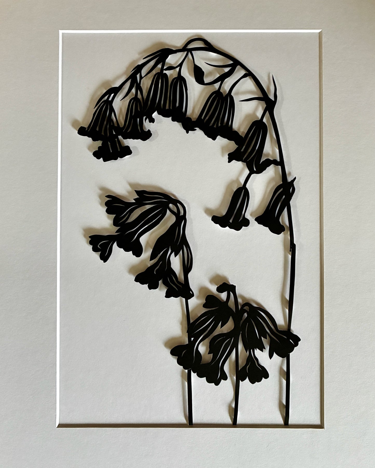 Bluebell Silhouette Mounted papercut 5
