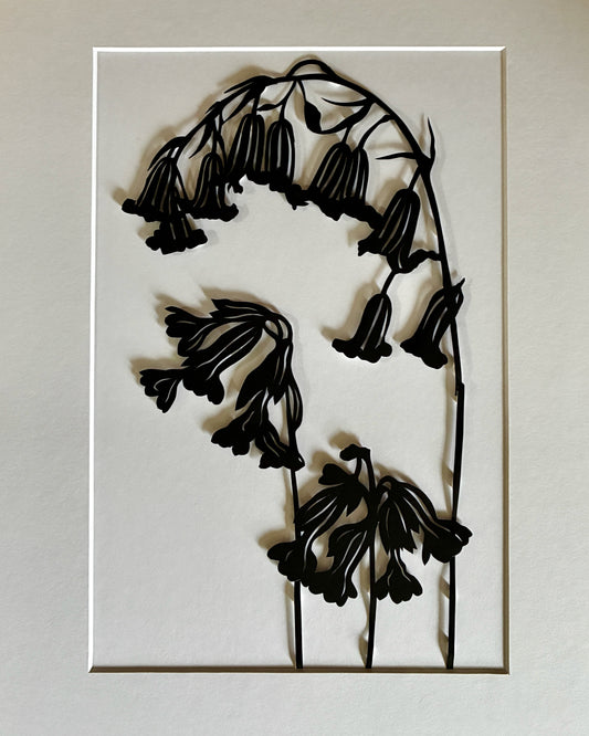 Bluebell Silhouette Mounted papercut 5