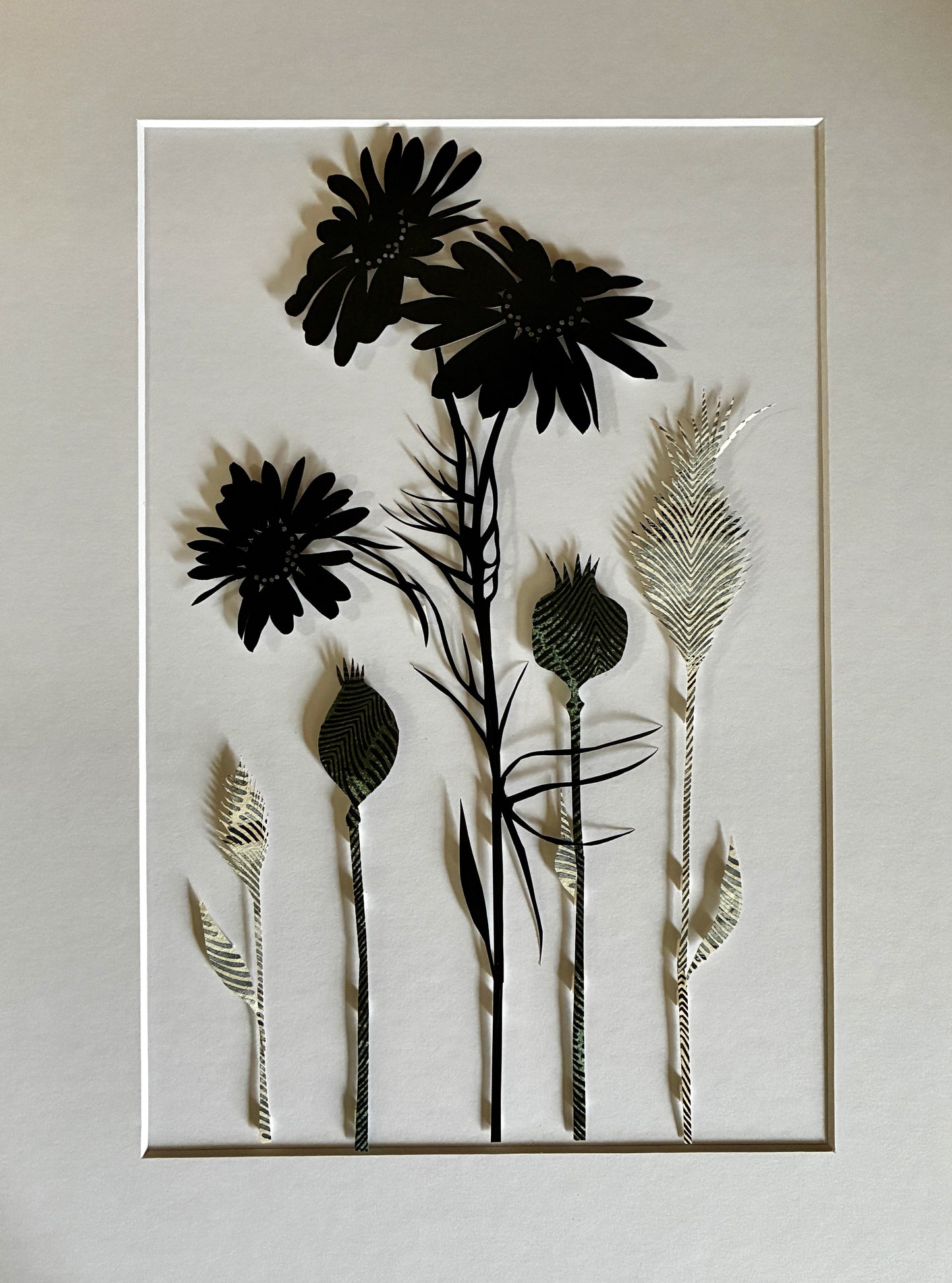 Dahlia Mounted papercut 7